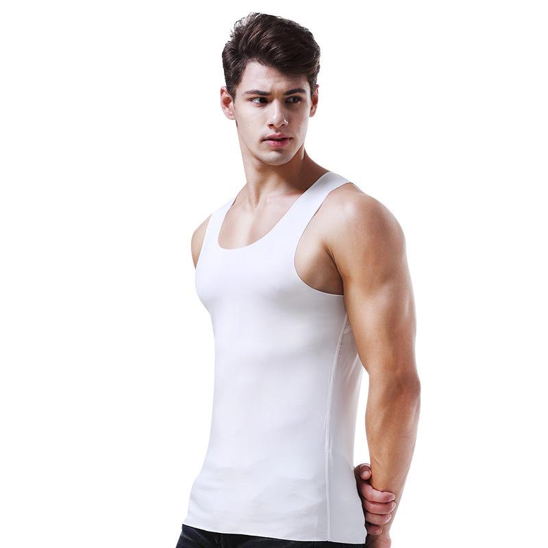 Men's Ice Silk Breathable Round Neck Slim Fit Sports Vest Underwear