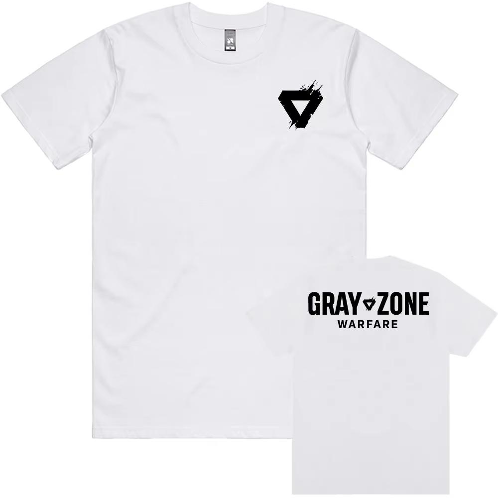Gråzon Krigsspel Tryckt T-shirt Sommar Enkelhalsad Kortärmad Herr T-shirts Unisex Streetwear Bomull Mjuk Högkvalitativ T-shirt