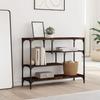 VidaXL Table Console, Bout de Canapé avec Étagère, Table d'Appoint avec Pieds, Meuble de Rangement Entrée, Industriel, Chêne 838915