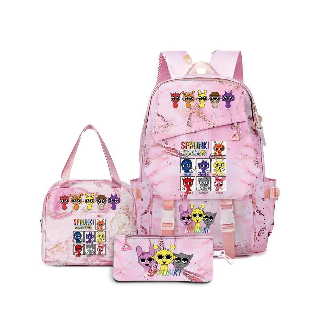 Rhythm Box Music Game Backpack Student Children Cute School Bag Three-piece Lunch