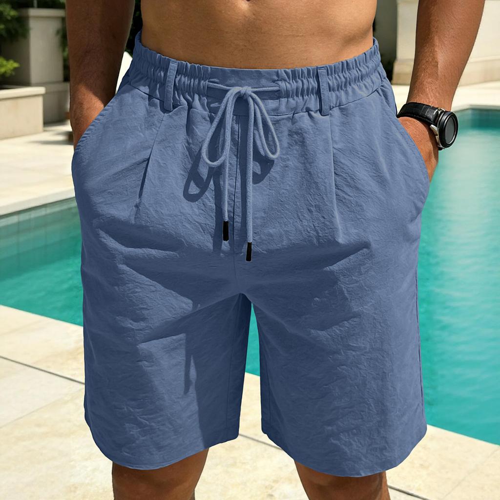 Men's Loose Linen-Cotton Drawstring Shorts