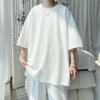 Heavyweight Men's Short-Sleeve T-shirt, Japanese Trendy Loose Fit, Casual Pure Color Three-Quarter Sleeve Tee
