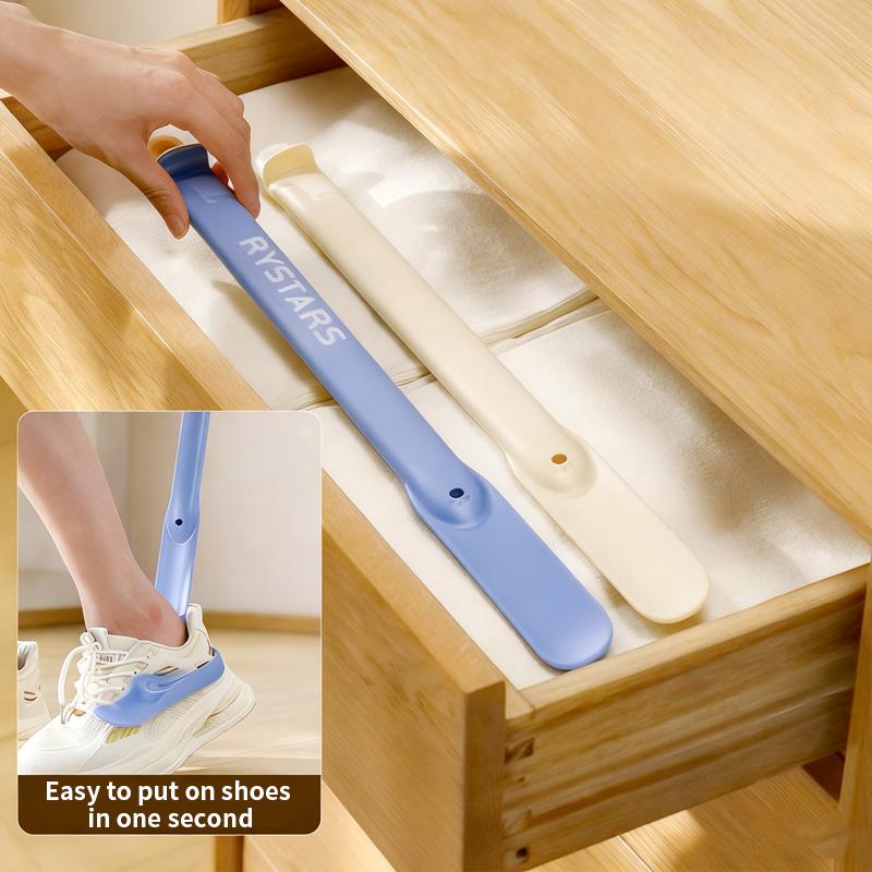 Extendable Shoe Horn with Scale, Bend-Free for Pregnant Women & Elderly, Multifunctional Home Hanging Shoe Helper