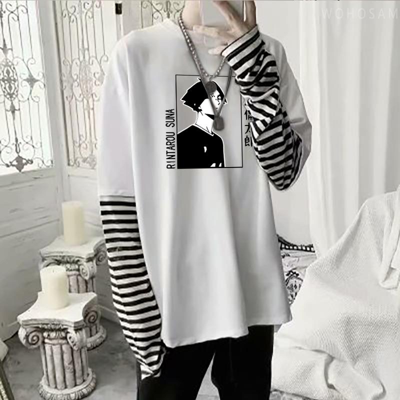 Anime Haikyuu T-shirts Harajuku Inarizaki High School Rintarou Suna Unisexga Unisex T Shirts Autumn Unisex Unisex Fashion Casual Long Sleeve Tshirts