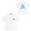 Camiseta de Algodón Streetwear para Hombre y Mujer Corte Holgado Manga Corta Camiseta Gráfica Casual Unisex Cuello Redondo