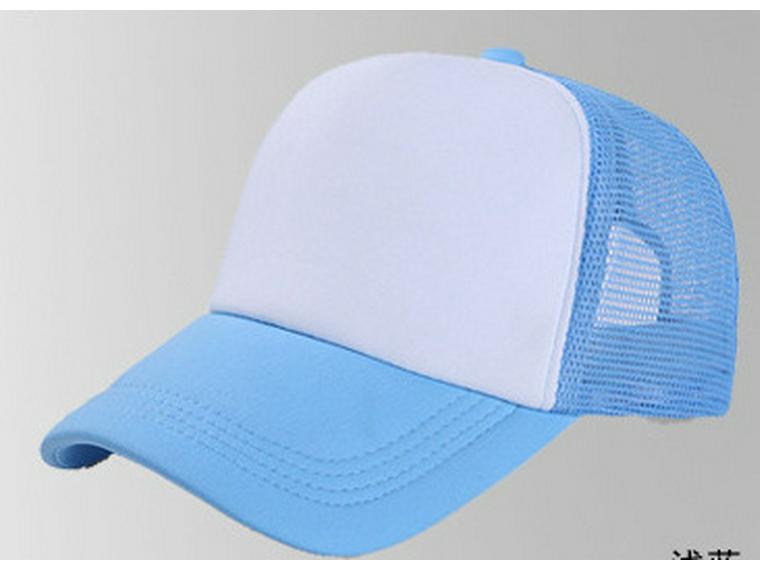 Unisex Solid Color Cotton Mesh Baseball Cap with Visor - Sun Protection & Logo Option
