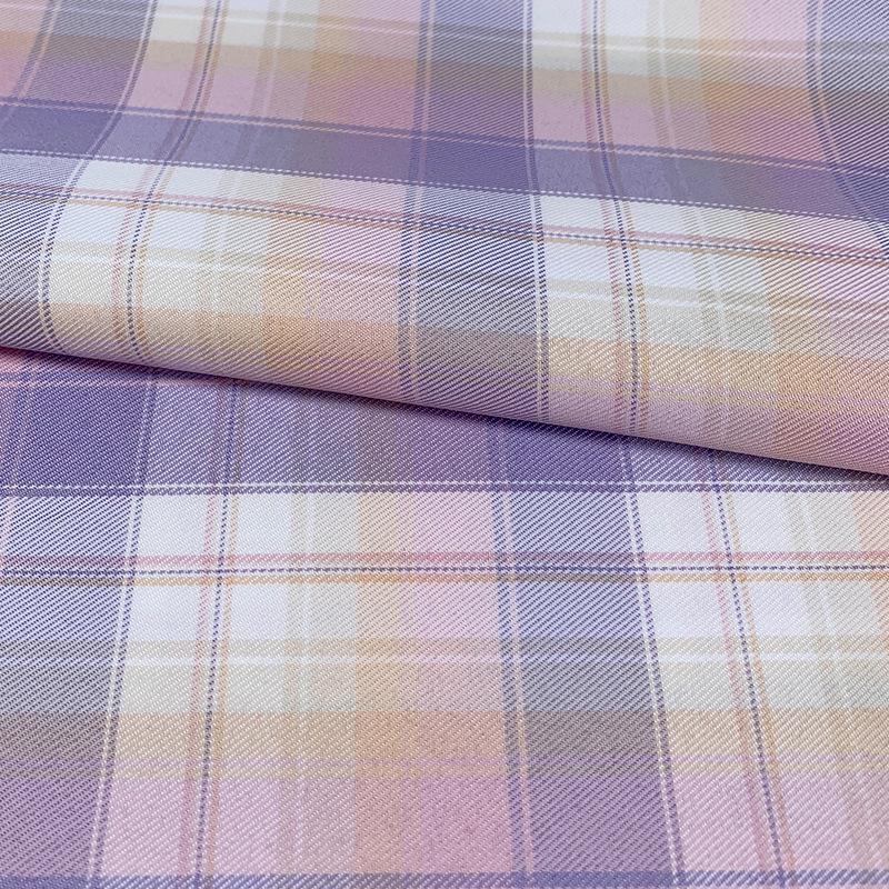 Japanese Plaid Pleated Skirt Fabric - Yarn-Dyed Polyester for DIY Scrunchies & Crafts