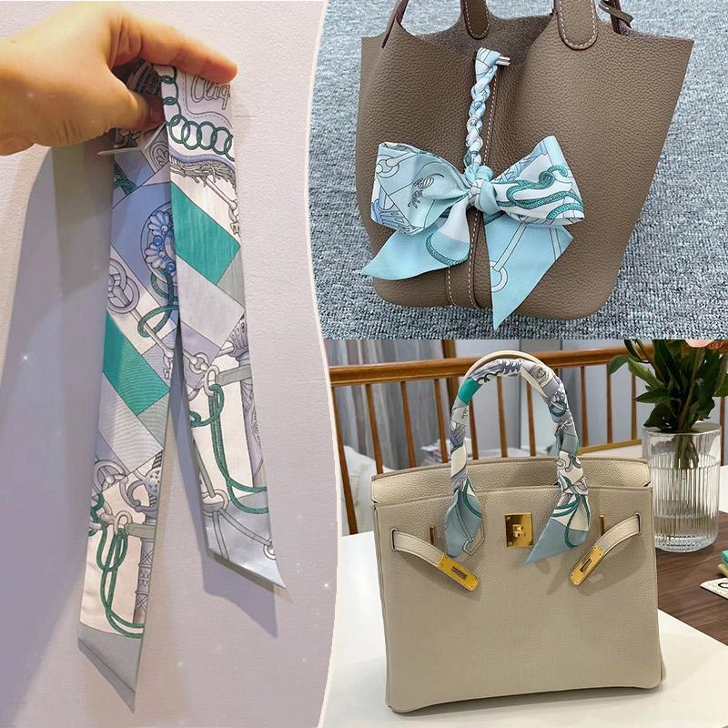 2024 Trendy Silk-Style Scarf Handle Wrap for Bags