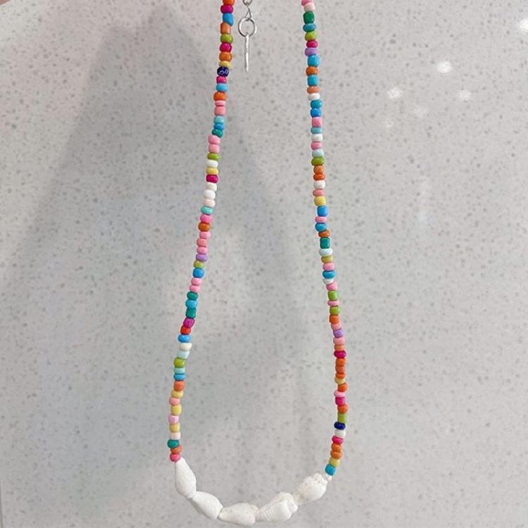 Fashion Shell Necklace with Beads Dopamine Natural Bead Necklace for Women