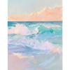 Pink Watercolor Ocean Waves Seascape Poster Oyster Shell Beach Umbrella Surfing Canvas Printing Wall Art Picture Home Decor