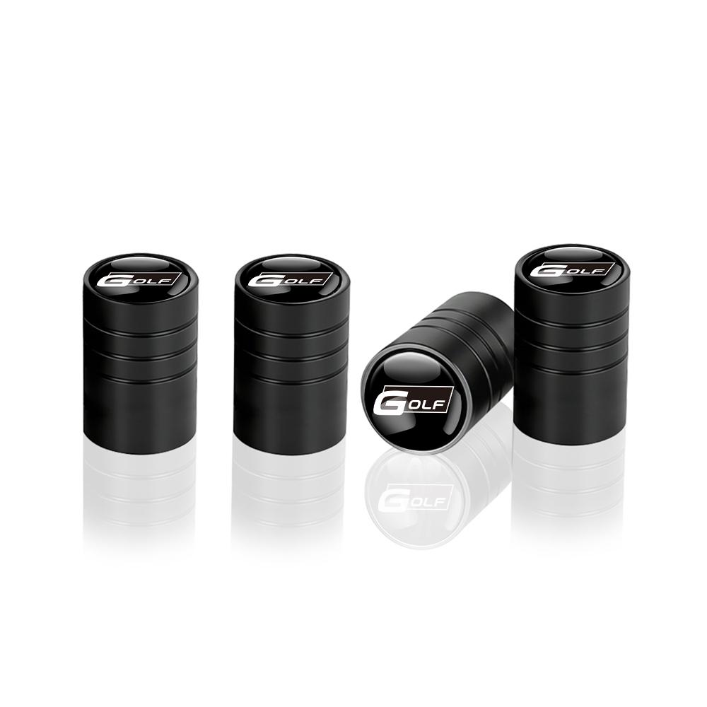4Pcs Car Aluminum Metal Wheel Tire Valve Caps Stem Cover For Volkswagen VW R Polo Passat Rline Golf Tiguan Jetta GTI ID.3 Touran zr4