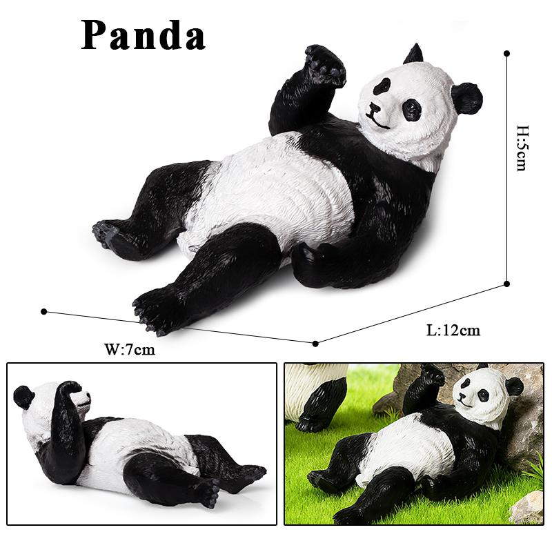 Oenux China Panda Bamboo Wild Animals Action Figures Model Figurine PVC Miniature Cute Decoration Education Collection Kid Toy