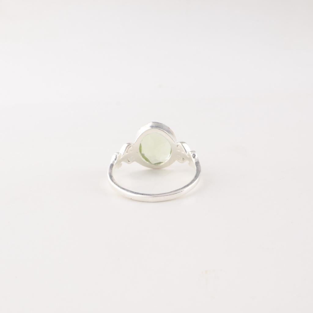 Green Amethyst Gemstone 925 Sterling Silver Jewelry Handmade Women Silver Ring RR-66-3