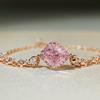 18K Vergoldete S925 Sterlingsilber Eisblumen Rosa Diamant Halskette für Damen