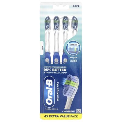 Periuță de dinți Indicator Max, moale, pachet de 4