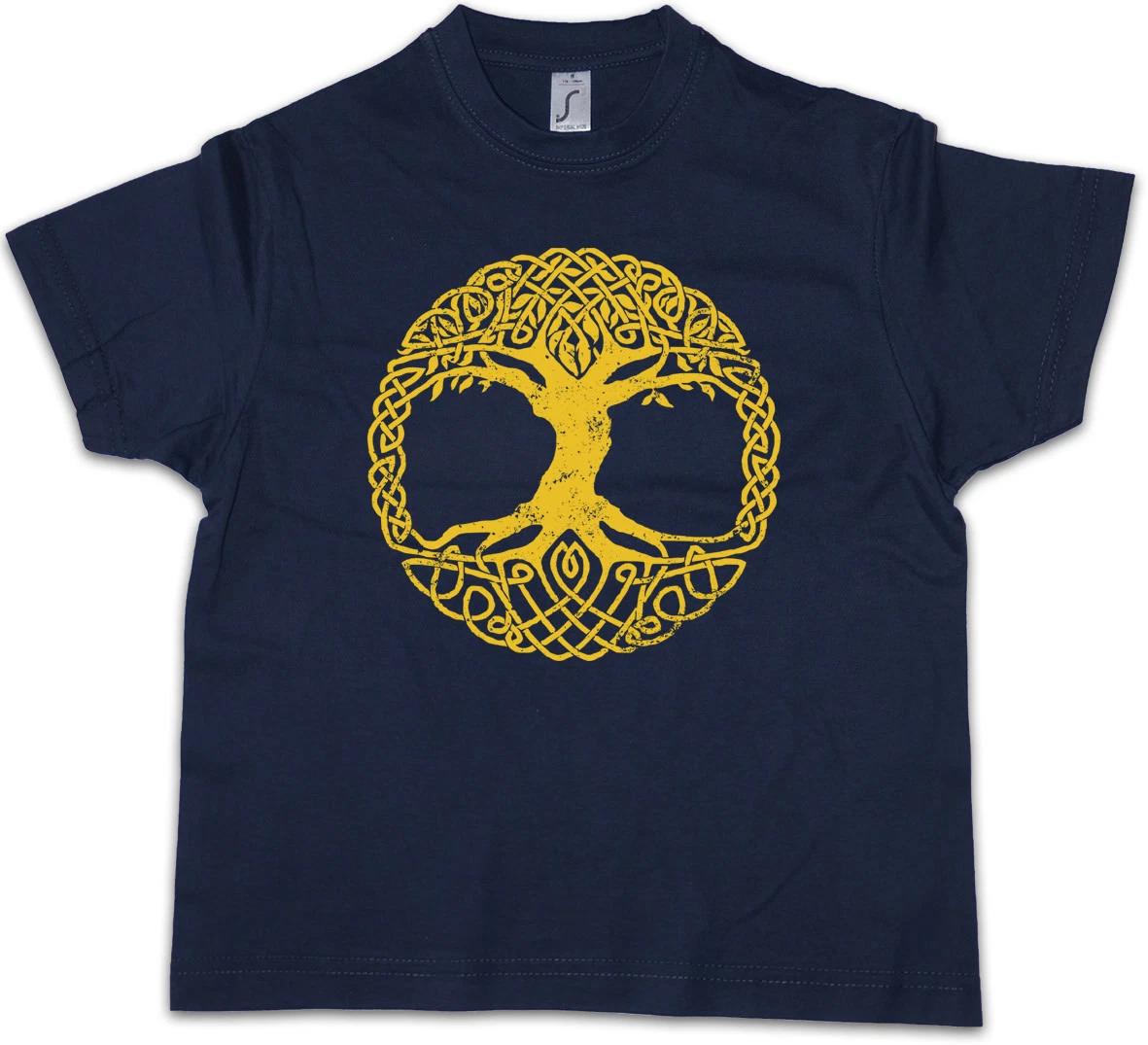 YGGDRASIL TREE LOGO III Kids Boys T-Shirt Celtic Irminsul Of Thor Life Odin Loki 120