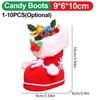 10-1pcs Christmas Candy Bags Red Boots Creative Sugar Bags Santa Gift Bag For Xmas Cookies Gifts Packing Supply Happy New Year