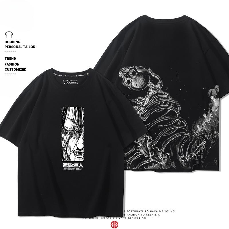 Summer 100% Cotton T-shirt Attack Giant Wings of Freedom Clothing Sergeant Alan Mikasa Around Short-sleeved Men