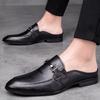 Fashion Luxury Brand Men's Comfortable New Top Layer Cowhide Business Half Drag Summer Fashion Men Outdoor Breathable Soft Soled Loafers
