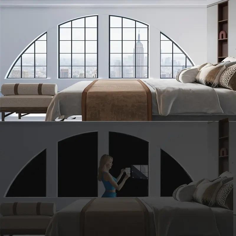 1PC Portable Blackout Curtains for Bedroom, Easy Install No Drill Blackout Shades&Blinds for Indoor Windows Self Adhesive Tapes