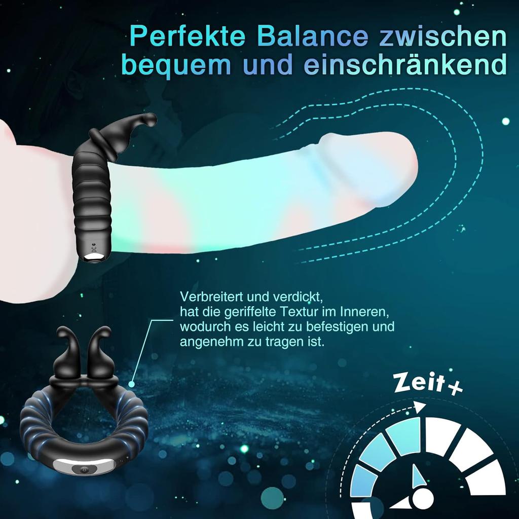 Ring Vibrator Rings Sex Toy for Couples with Adjustable Size Cock Ring Sex Toy with 10 Vibration Modes for Long-Lasting Erection Ring Sex Toy for Men