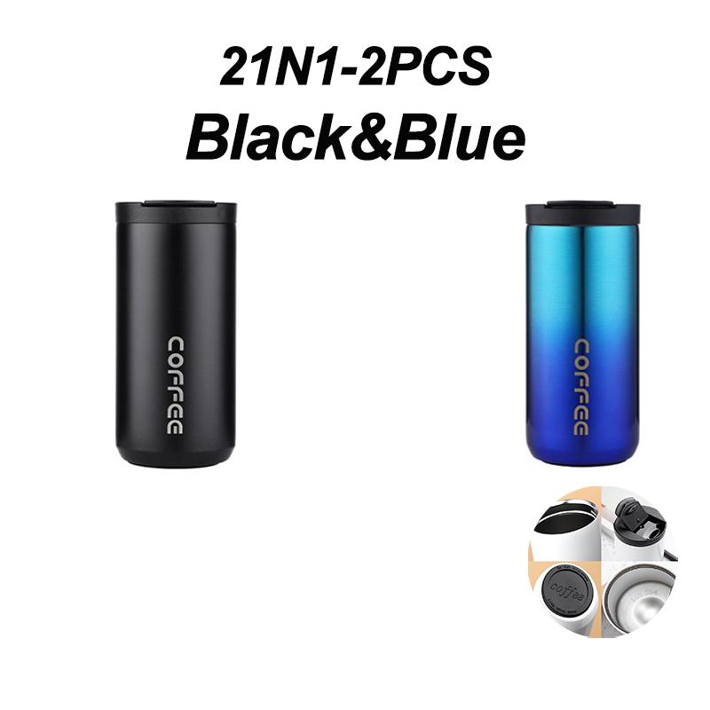 400 ml Edelstahl-Kaffee-Thermosflasche, Thermobecher, auslaufsichere Vakuumflaschen fürs Auto, Kaffeetasse, tragbare isolierte Reiseflaschen