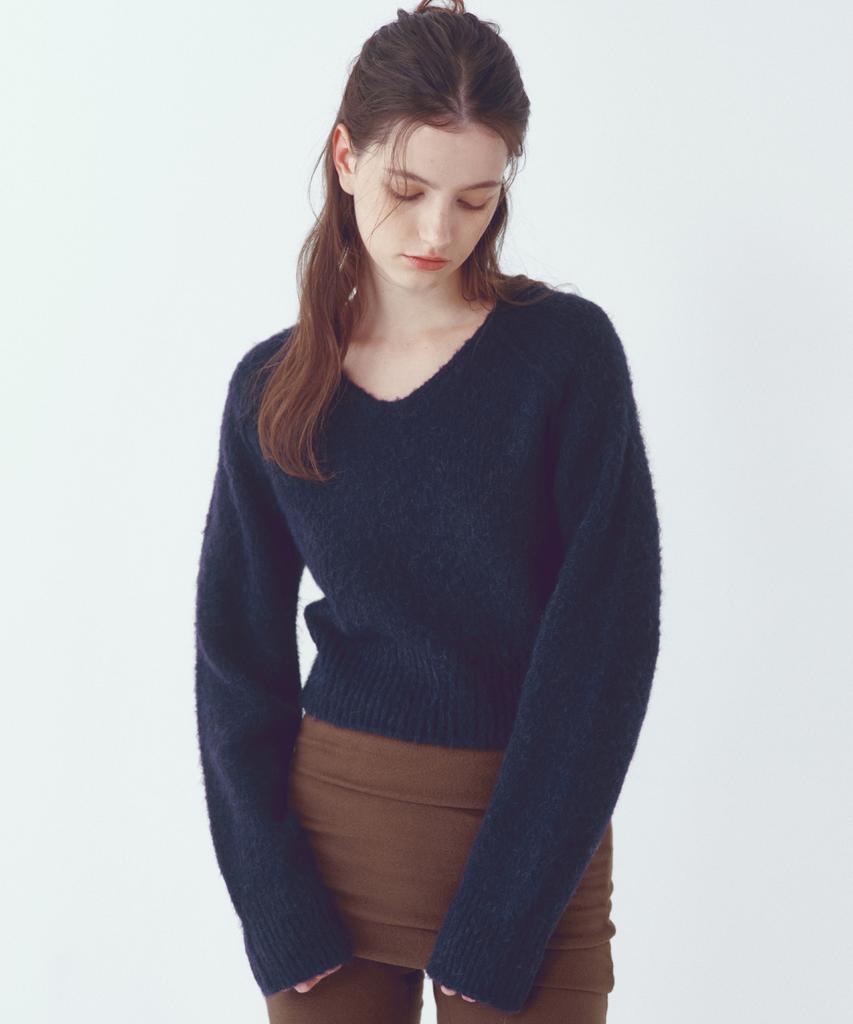 CITTA Essential Alpaca Wool V-Neck Knit_Ctk246(Navy)