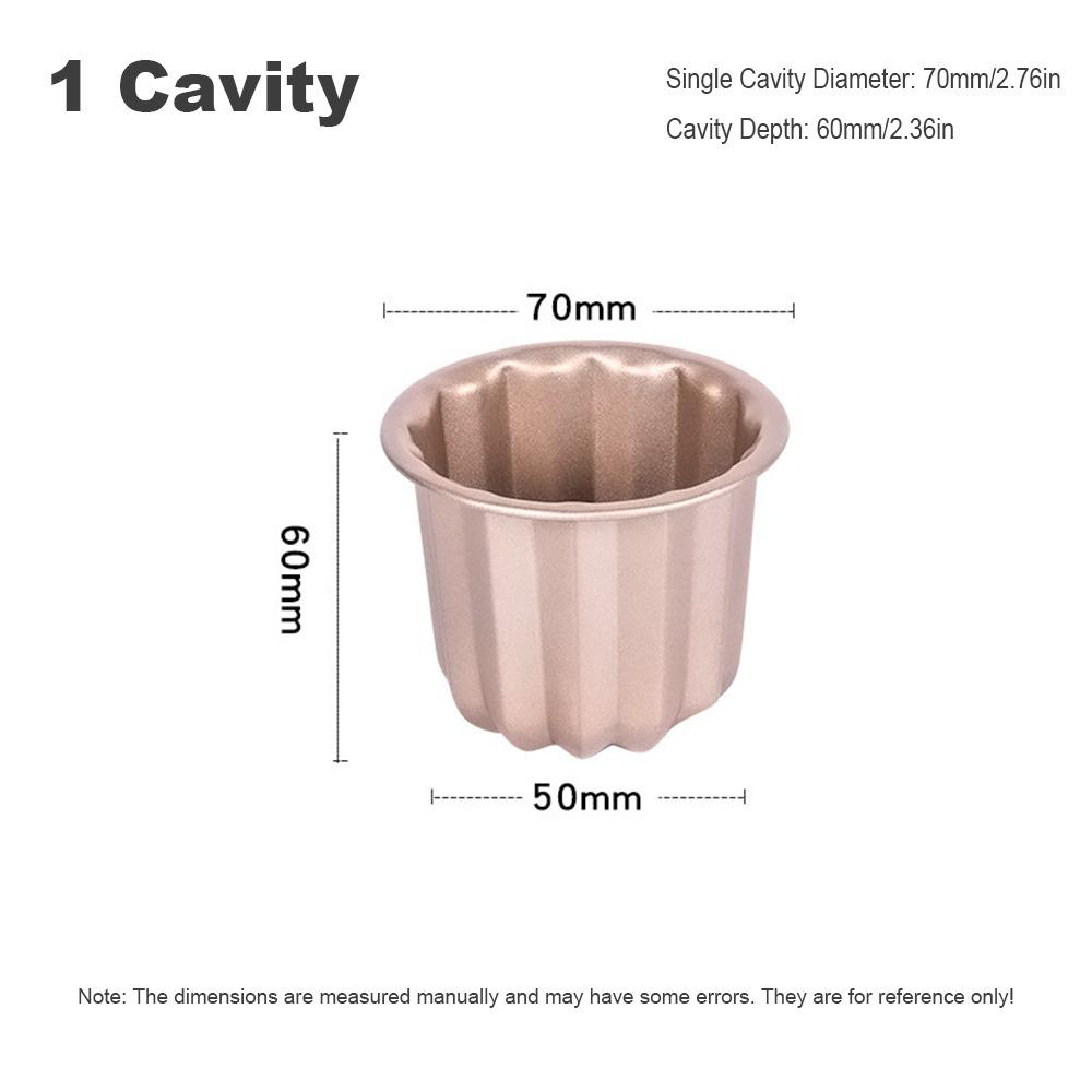 

Carbon Steel Cannele Mold Non-stick Coating High Heat Transfer Efficiency Cupcake Pan 4/6/9/12 Cavity Pastry Decorating Tool