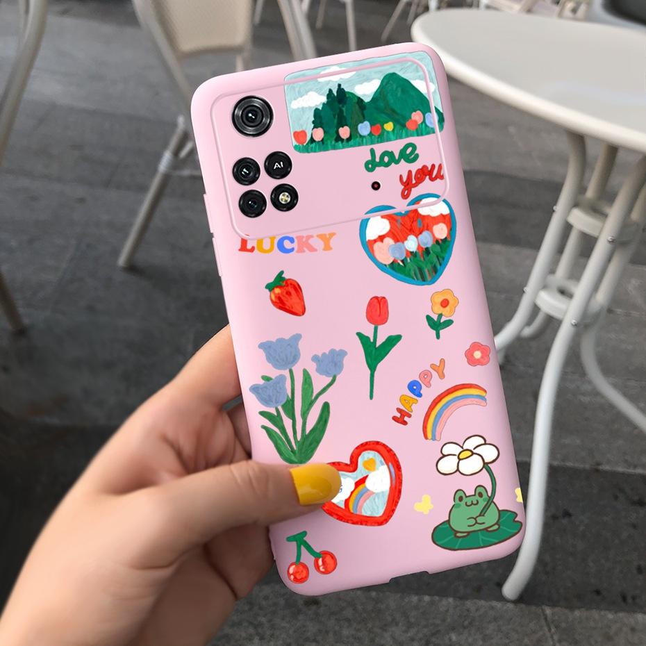 For Xiaomi Poco M4 Pro Case Lovely Pattern Candy Color Phone Case For Poco M 4 M4 Pro 5G 4G PocoM4 Soft Silicone TPU Back Cover