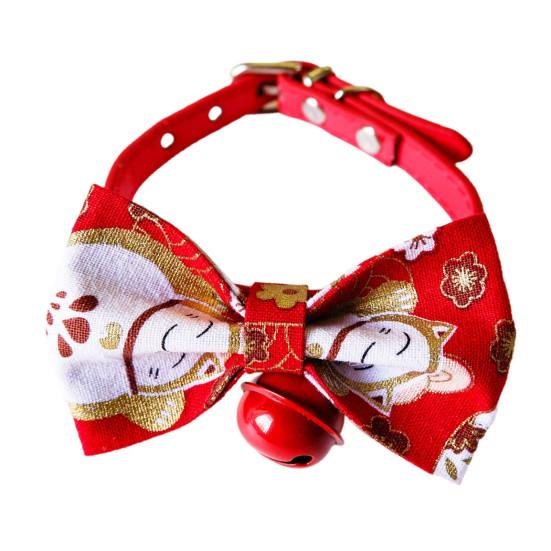 Obojek pro psa Design čínského uzlu Dekorativní Polyesterový Obojek pro domácí mazlíčky Kočky Psy se zvonkem