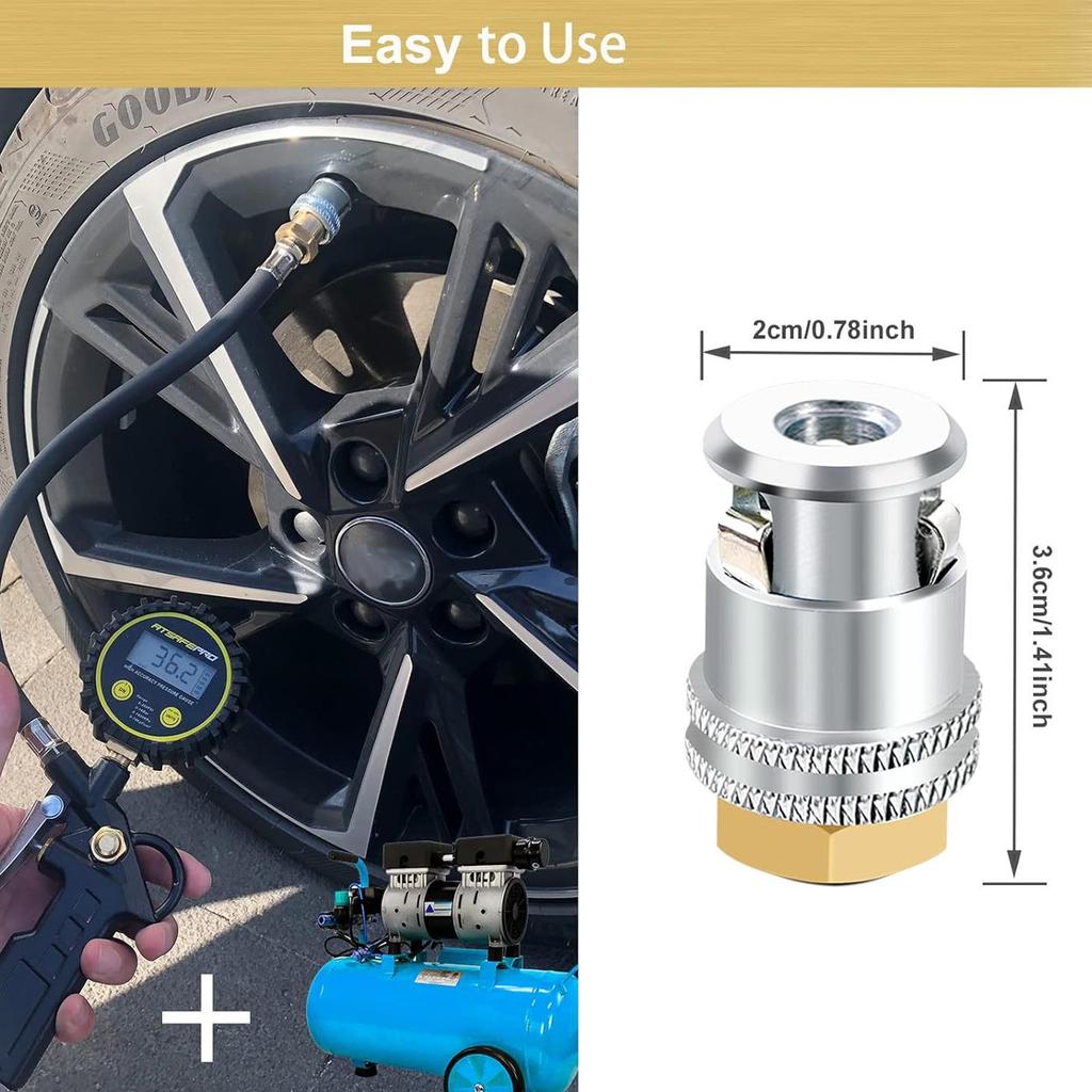 Brass Self Locking Tire Air Chuck Tire Inflator Clip Simple To Use Designed for Leak Proof Performance & Easy Operate