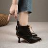 High Heels Women's Autumn Boots Winter Designer Elegant Medium Heel Stripper Vintage Sexy Social Party Woman Naked Office