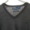 Polo von Ralph Lauren Langarm V-Ausschnitt Strick M Anthrazitgrau Pullover Herren Gebraucht