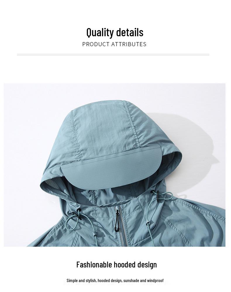 Unisex UV Protection Hooded Fishing Jacket - Summer Antibacterial Loose Fit Plus Size