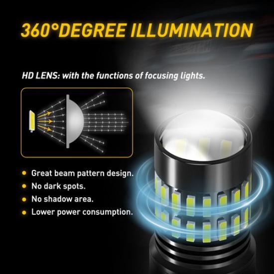 2X AUXITO 3156 3157 4157 LED Reverse Backup Light Bulbs 6000K Xenon White Bright