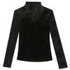 Half Turtleneck Base Blouse for Women with Long-sleeved T-shirt In The Winter Sexy Mesh Heavy Beaded Top