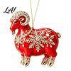 Acrylic Ornament for Restaurant 2PCS Christmas Goat Hanging Ornaments Decorative 2D Tree Birthday Party Decor Pendants Lightweight Festive Ornaments