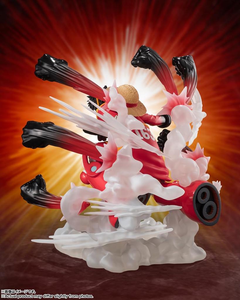 TAMASHII NATIONS Figuarts ZERO ONE PIECE Mono Feroz Luffy Pistola de Halcón Gomu Gomu 185 mm PVC ABS Pintado Figura Completa [Super Batalla] D. -Gomu Ranbu-
