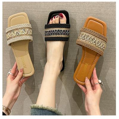 Schuhe Niedrige Hausschuhe Weiche Sliper Frauen Slides Mode Shale Weibliche Strand Komfort Flache 2024 Luxus Gummi Basic