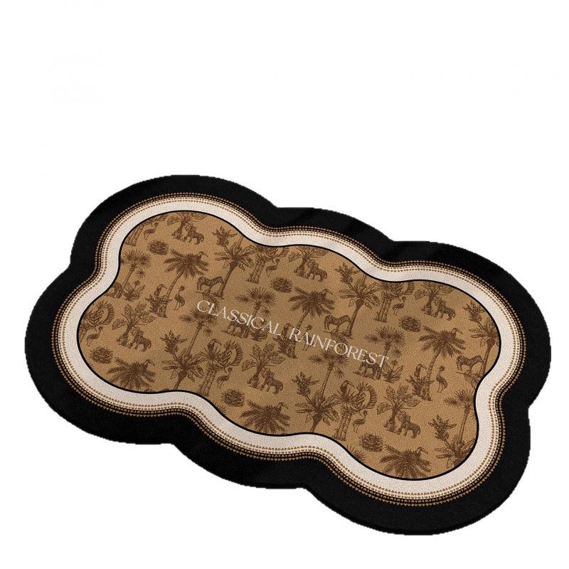 Diatom Mud Easy-Clean Floral Floor Mat: Stain & Water Resistant, Anti-Slip Entrance/Bathroom Mat
