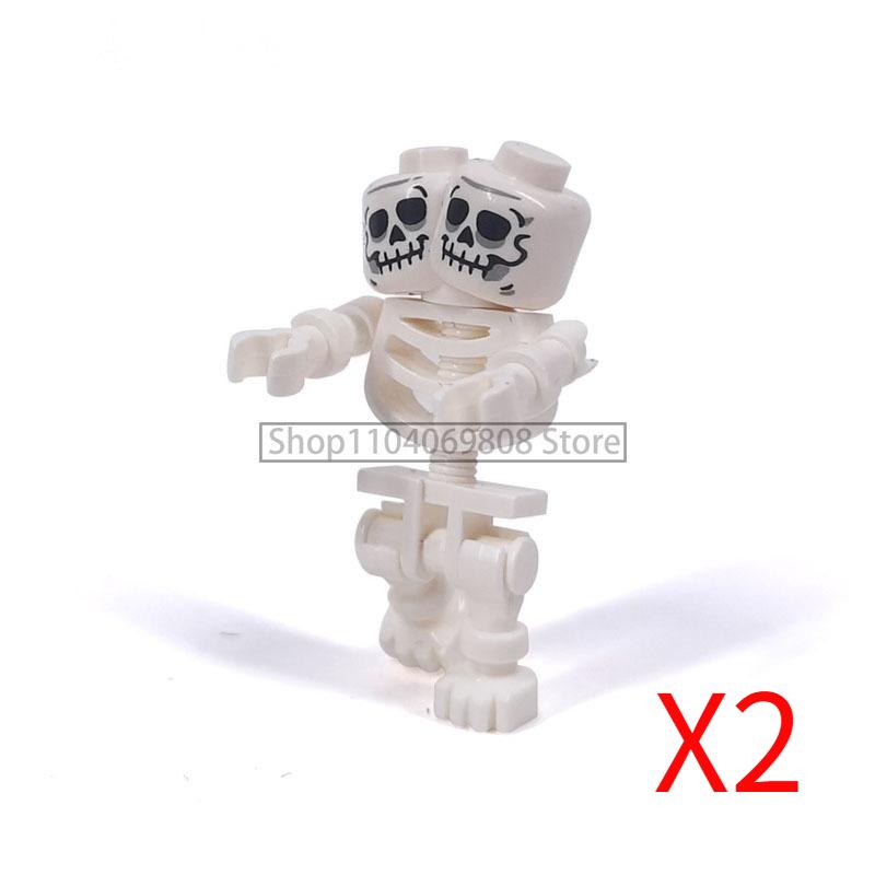 MOC Halloween Building Blocks Skeleton Army Knight Figures Flame Horse Medieval Vampire Furniture Assembly DIY Bricks Toys Gifts