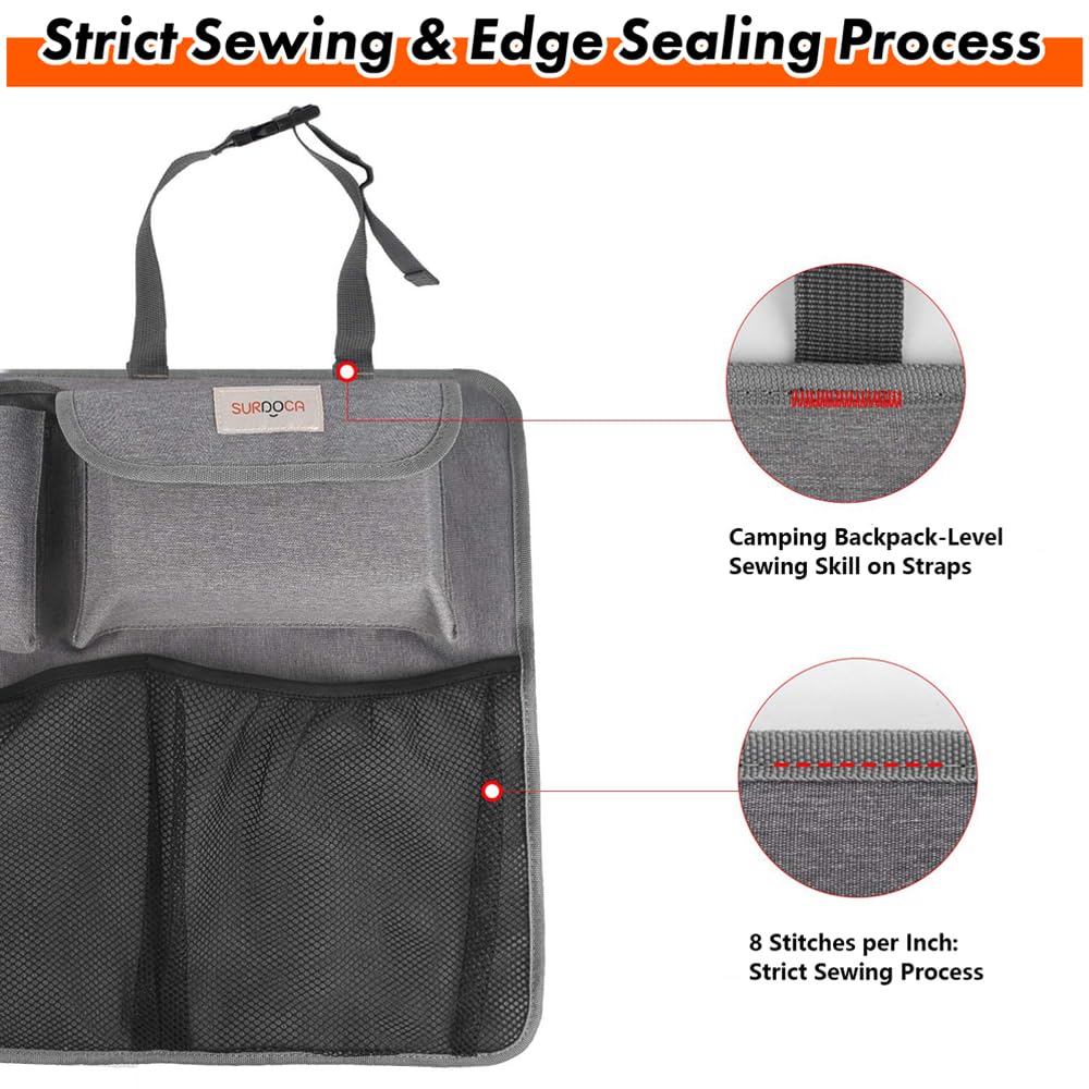 Trunk Storage SURDOCA Car Seat Back Pocket with Large Stable Velcro Easy Suitable for and Car Back Seat Storage Bag - Capacity, Design, Closure,