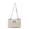 Rhombus embroidery thread chain bag women's 2025 new bow square bag versatile shoulder messenger bag