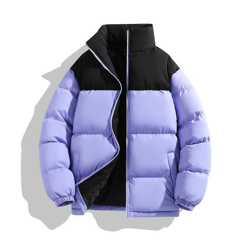 Splicing Stand-up Collar Cotton Clothes Men's Winter New High Street Fashion Loose Trendy Brand Casual Versatile Warm Jacket