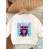 European Sizes Cute Cartoon Raccoon Print Pattern Baby Thin Round Neck Sweatshirt 0-3 Years Old Girls' Comfortable Outdoor Outfit Choice.