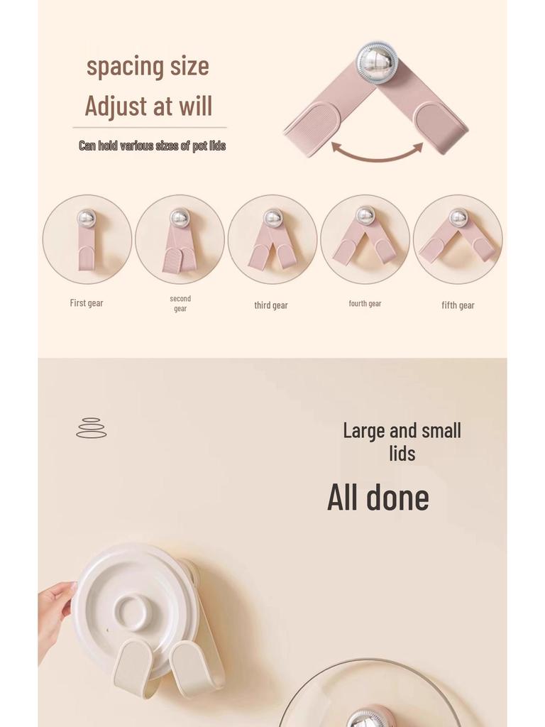 Wall-Mounted Rotating Pot Lid and Cutting Board Holder - Punch-Free Kitchen Storage Organizer