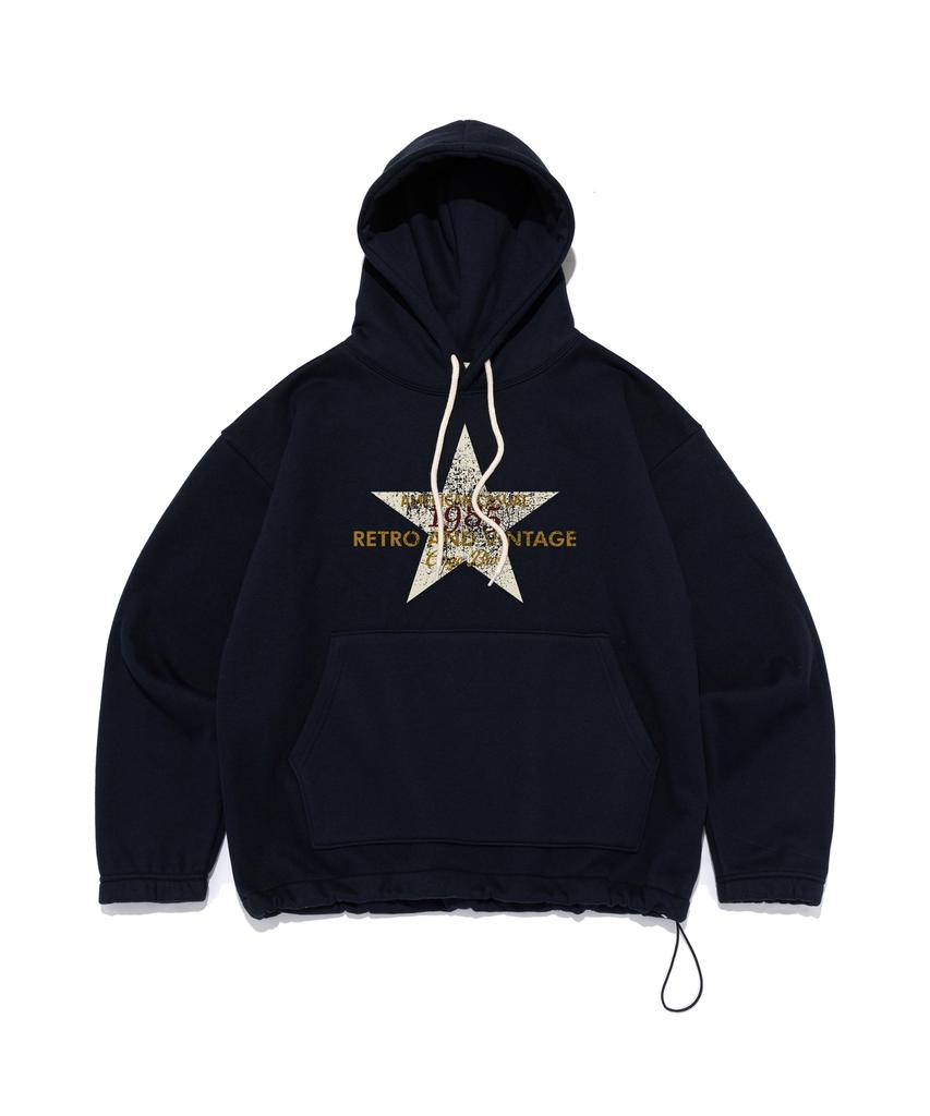 Retro Vintage Star String Hoodie (Navy)