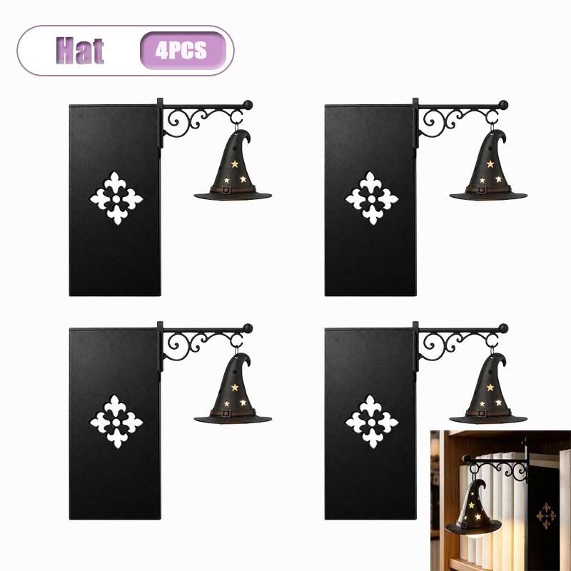 1-5PCS Ghost Bookshelf Lantern Vintage Mini Reading Lamp Resin Hanging Shelf Light for Library Cozy Halloween Display