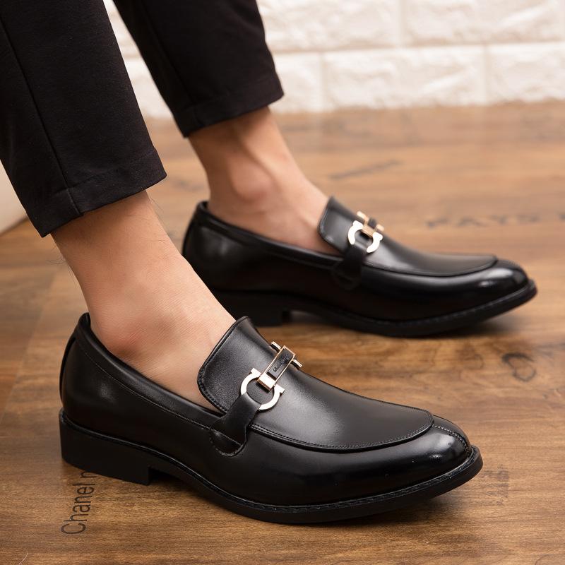 Men's Leather Shoes Casual Business Lazy Shoes Teen Versatile Retro British Pointed Small Leather Shoes