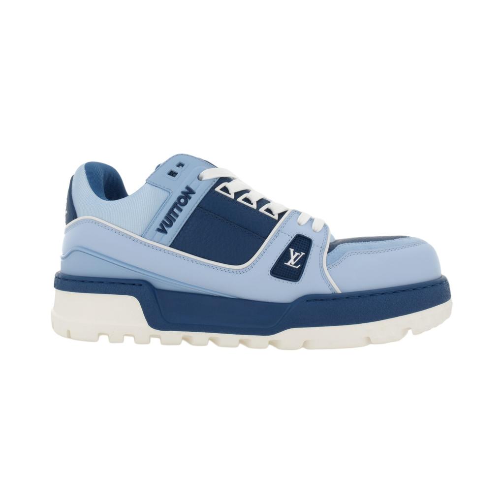Louis Vuitton Trainer Maxi Cow Leather Low Top Skateboard Shoes Men's Blue 1ADHFN